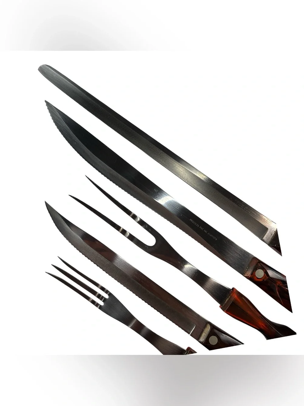 Vintage 5 Pc Cutco Carving Set Knives Fork No 1723 1724 1726 1727 1729 Wall Tray